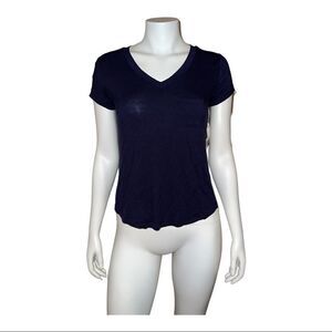 Alfani Venus Blue V-Neck Pocket T-Shirt Basic Women's Extra Small NWT